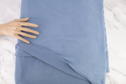 Blue Brushed Fleece Like Sweater Knit Fabric Remnant 4 yards